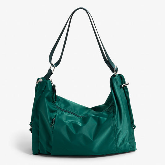 Practice Demilune Shoulder Sling bag in Forest green color front view