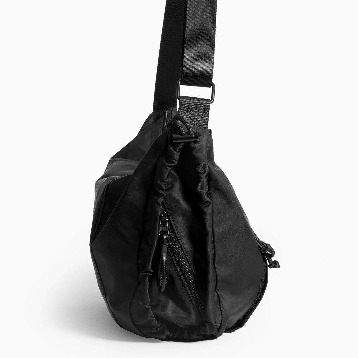 Practice Demilune Shoulder Sling bag in Eclipse black color side view