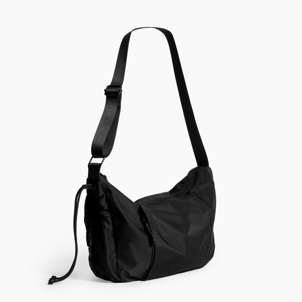 Practice Demilune Shoulder Sling bag in Eclipse black color strap extended