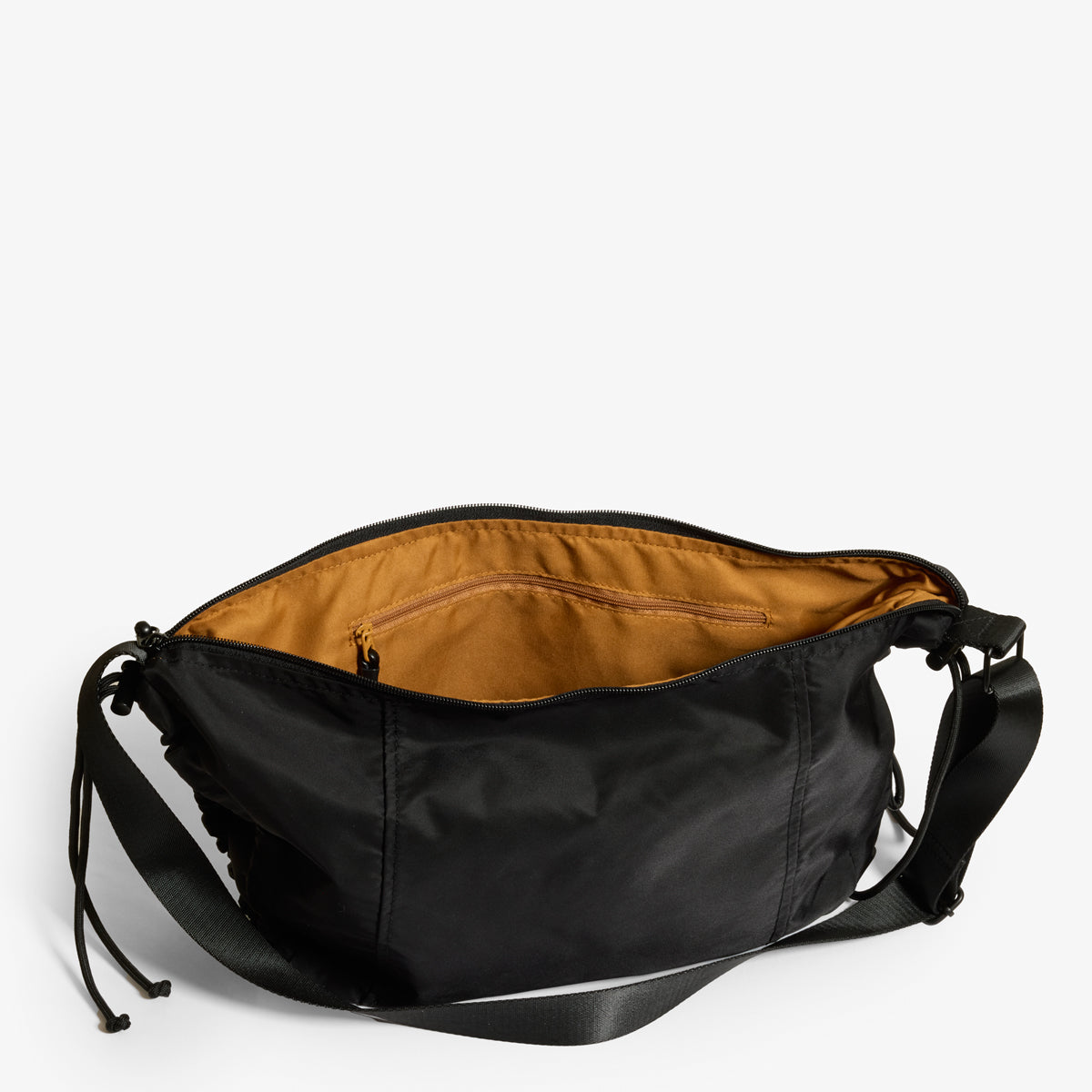 Practice Demilune Shoulder Sling bag in Eclipse black color interior view