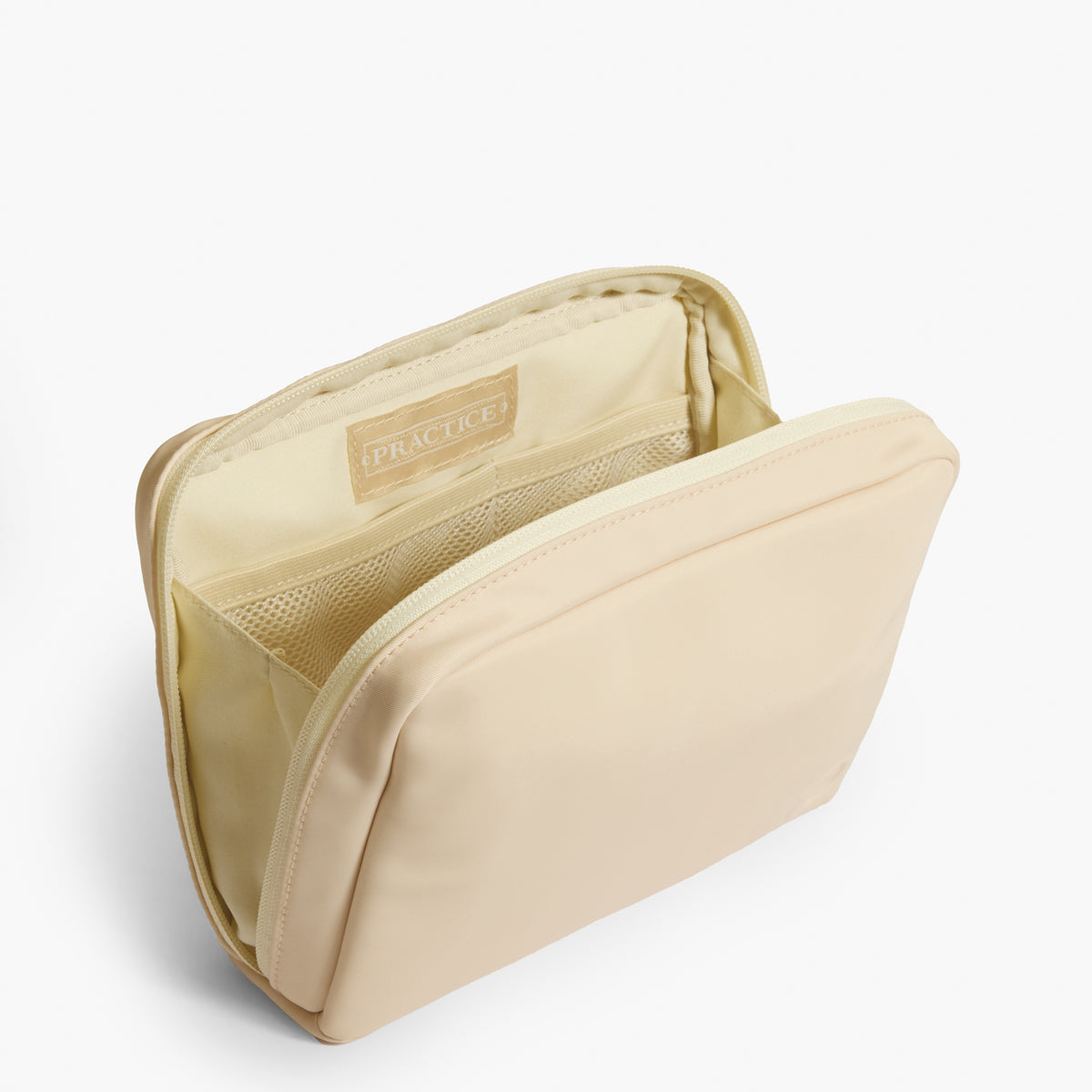 Practice Vocation Organizer Pouch in Tofu cream color interior mesh pockets