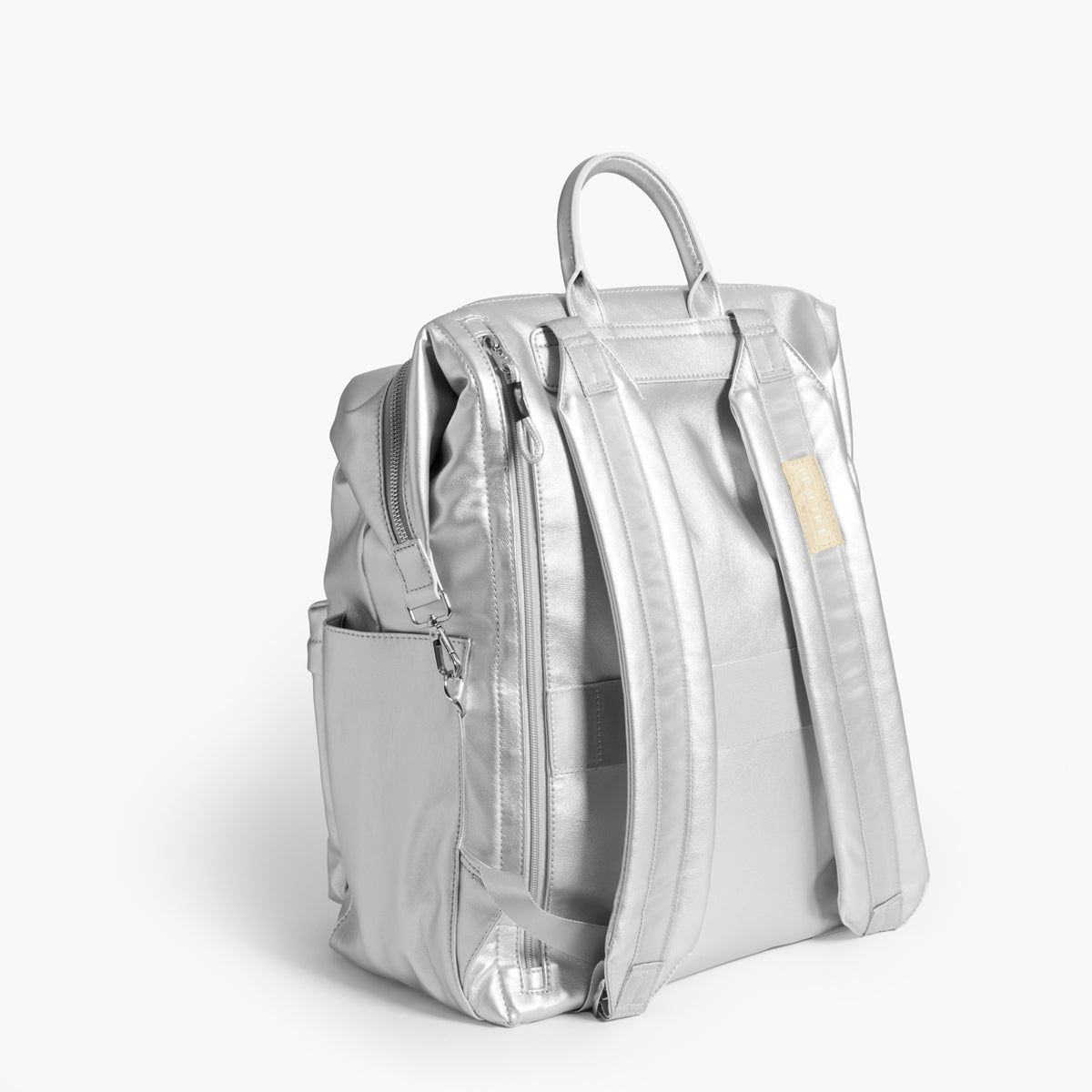 Practice Karma Backpack in Silver color back of bag flat backpack straps